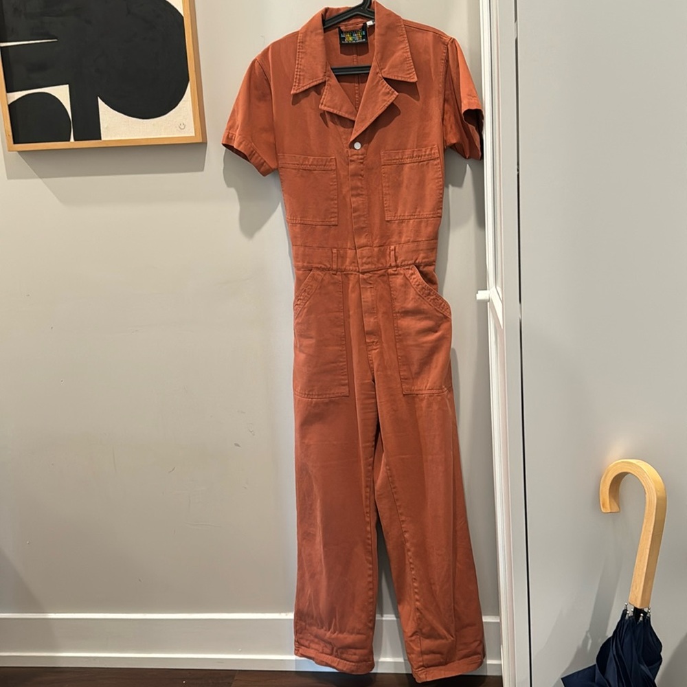 Big Bud Press Short Sleeve Jumpsuit Red Clay Size M